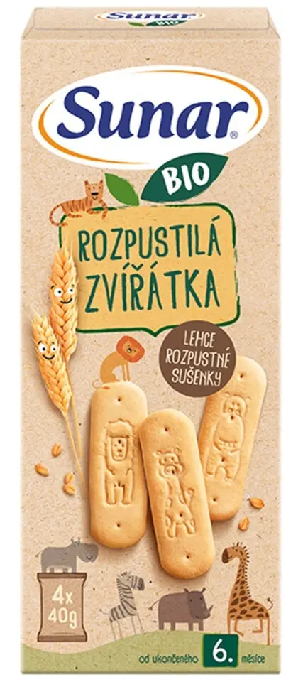 12747-sunar rozpustila zviratka susenky 6m+ bio 4 x 40g